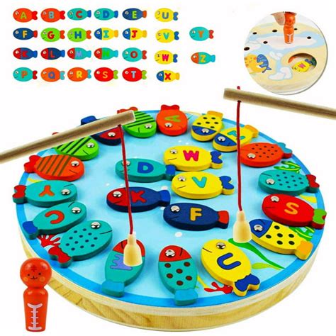 alphabet fishing game|wooden fishing game for toddlers.